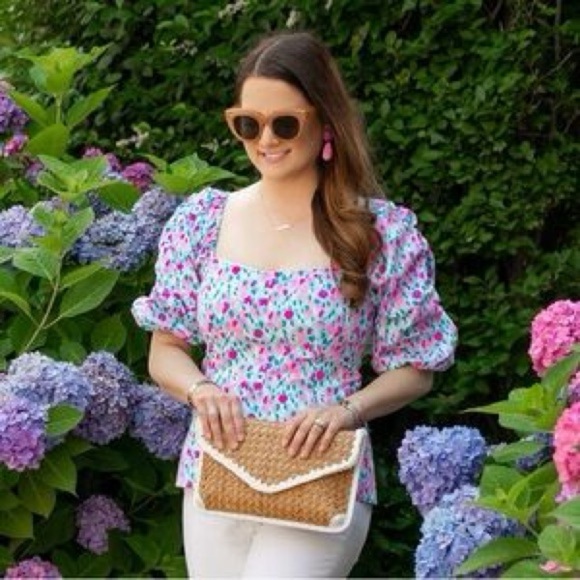 Lilly Pulitzer Bitsy Blouse Top Hottie Dottie Preppy Resortwear Vacation - Picture 2 of 8